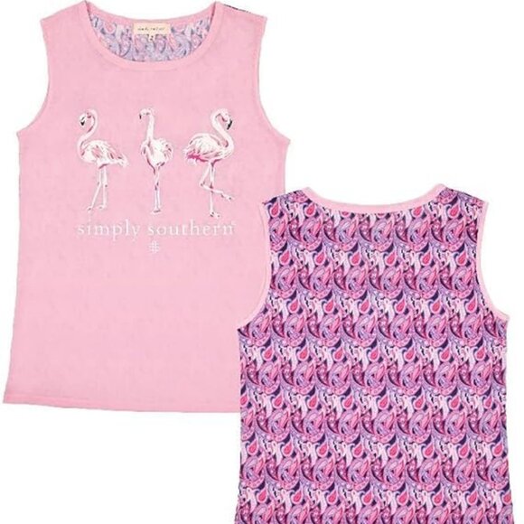 Flamingo/Paisley Simply Southern Tank NWT SMALL - Picture 1 of 1